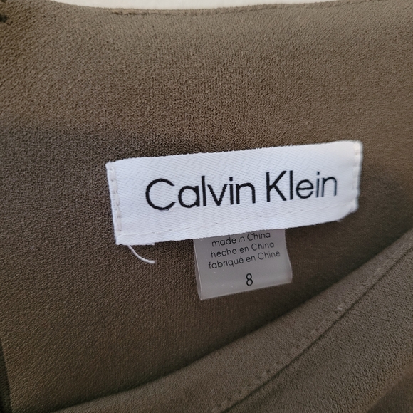 Calvin Klein Olive Green Wide-Leg Jumpsuit Women's Size 8 - Picture 9 of 15